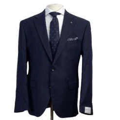 Navy Neat Check Esprit Modern Fit Loro Piana Wool Suit - Jack Victor