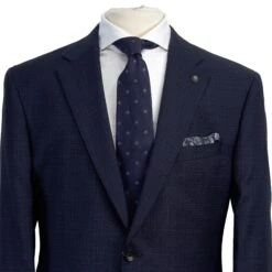 Navy Neat Check Esprit Modern Fit Loro Piana Wool Suit - Jack Victor 13 Navy Neat Check Esprit Modern Fit Loro Piana Wool Suit - Jack Victor -ETON Store L3529 ESPRIT 3