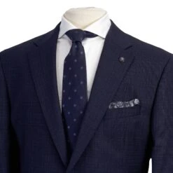 Navy Neat Check Esprit Modern Fit Loro Piana Wool Suit - Jack Victor 15 Navy Neat Check Esprit Modern Fit Loro Piana Wool Suit - Jack Victor -ETON Store L3529 ESPRIT 6