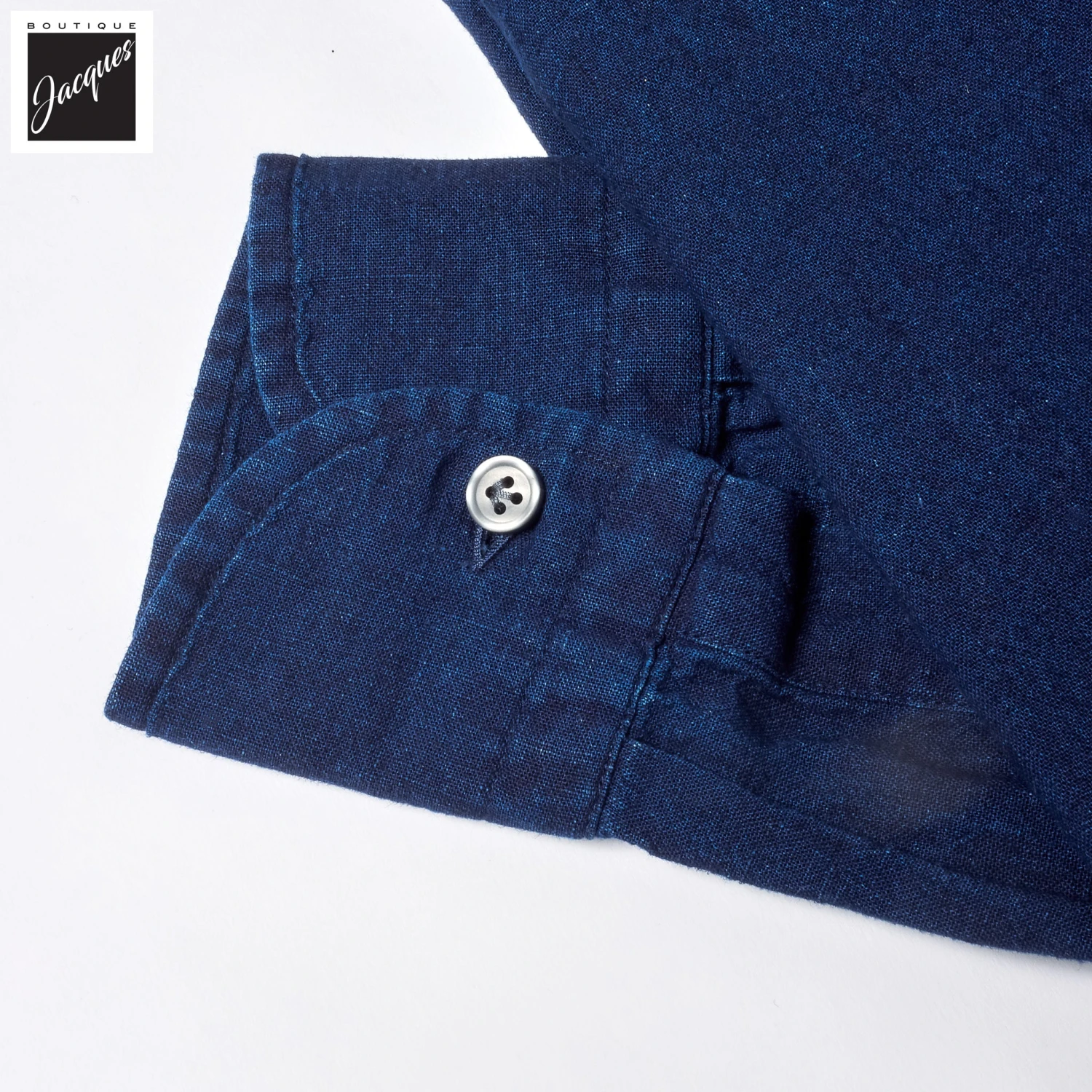 Dark Blue Denim Linen-Cotton Modern Fit Casual Shirt - SONRISA 6 Dark Blue Denim Linen-Cotton Modern Fit Casual Shirt - SONRISA - Image 4