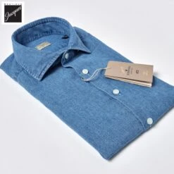 Light Blue Denim Linen-Cotton Modern Fit Casual Shirt - SONRISA 8 Light Blue Denim Linen-Cotton Modern Fit Casual Shirt - SONRISA -ETON Store L7 HW1142 01 2