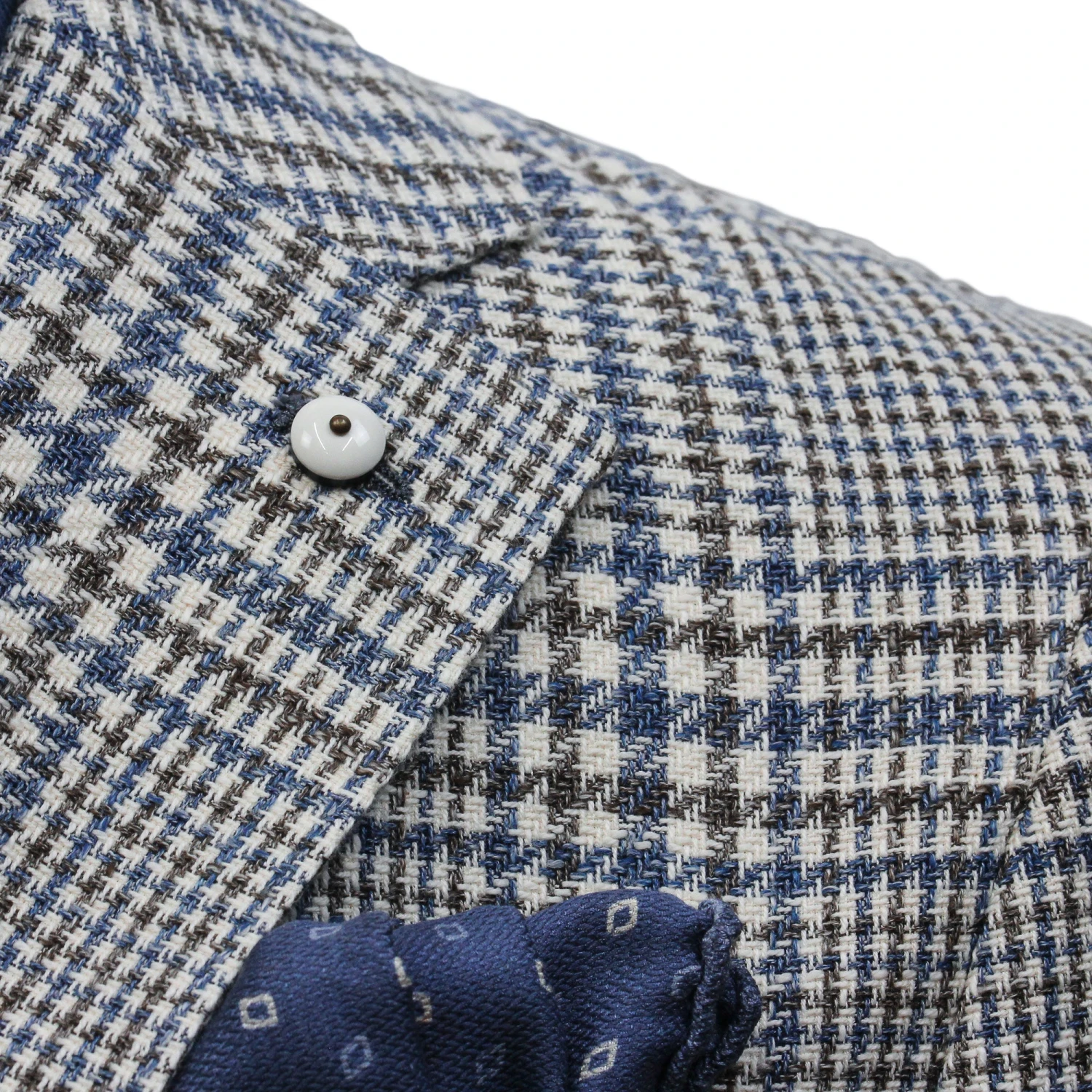 Blue Prince Of Wales Cotton Contemporary Fit Sport Jacket - L.B.M 1911 14 Blue Prince Of Wales Cotton Contemporary Fit Sport Jacket - L.B.M 1911 - Image 12