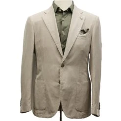 Light Beige Solid Lyocell-Linen-Cotton Unlined Sport Jacket - L.B.M 1911 22 Light Beige Solid Lyocell-Linen-Cotton Unlined Sport Jacket - L.B.M 1911 -ETON Store LBM 1911 45310 03 1