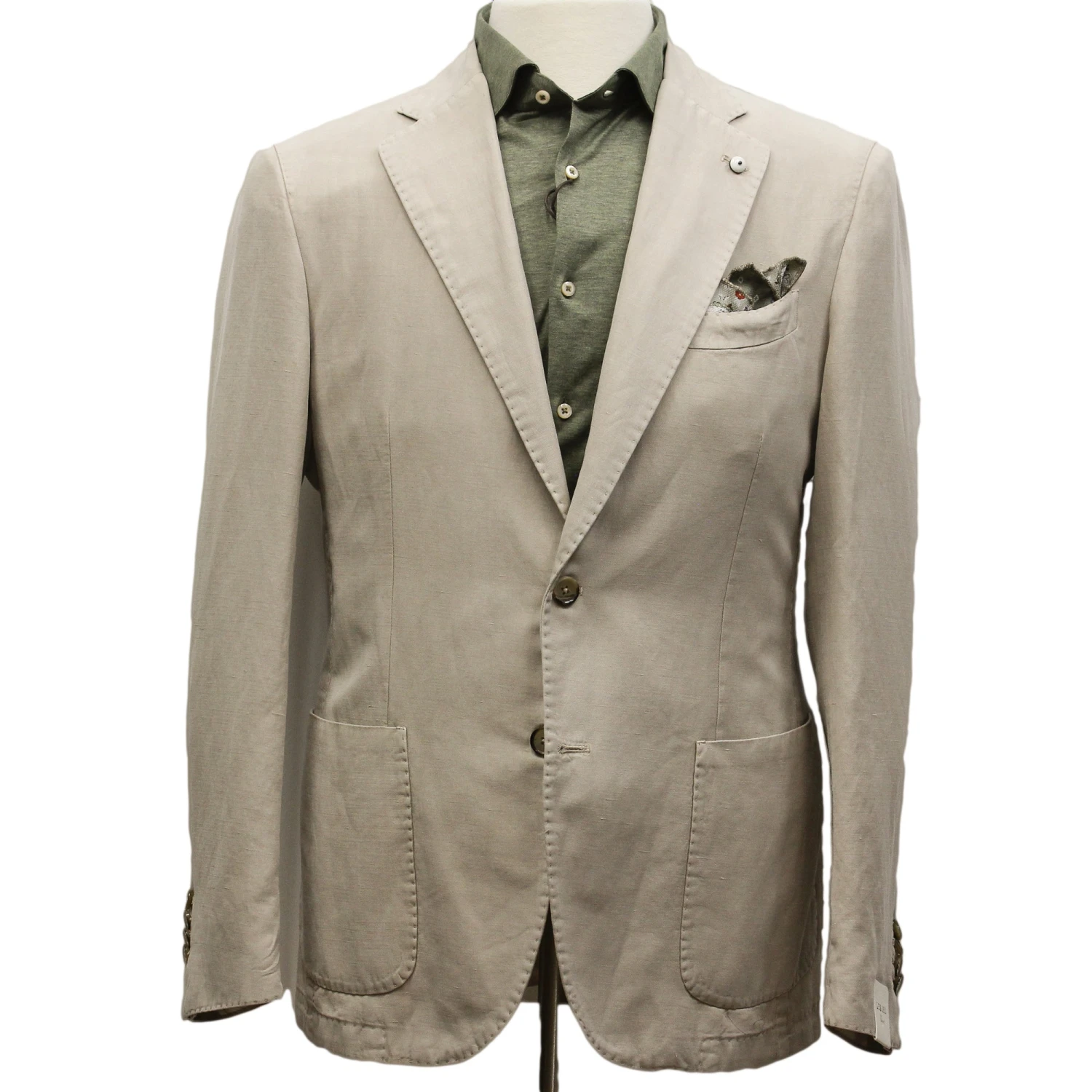 Light Beige Solid Lyocell-Linen-Cotton Unlined Sport Jacket - L.B.M 1911 9 Light Beige Solid Lyocell-Linen-Cotton Unlined Sport Jacket - L.B.M 1911 - Image 7