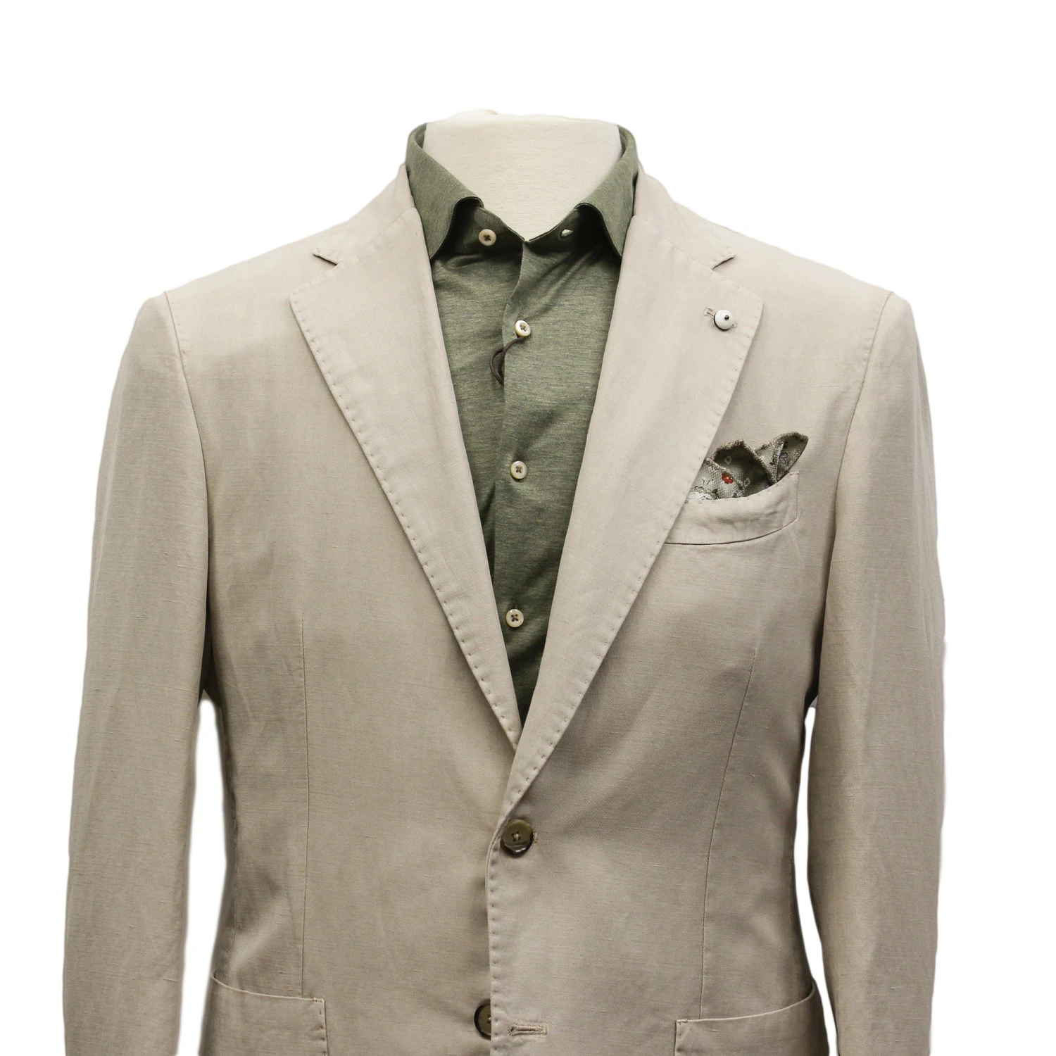 Light Beige Solid Lyocell-Linen-Cotton Unlined Sport Jacket - L.B.M 1911 10 Light Beige Solid Lyocell-Linen-Cotton Unlined Sport Jacket - L.B.M 1911 - Image 8