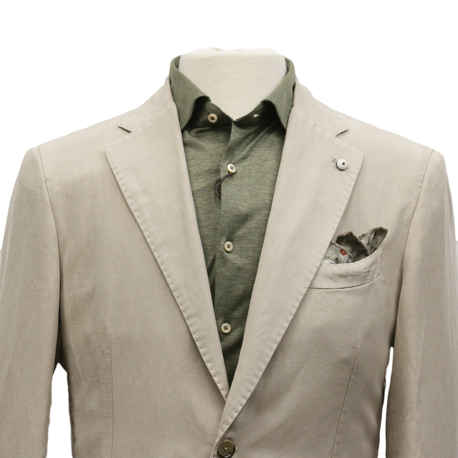 Light Beige Solid Lyocell-Linen-Cotton Unlined Sport Jacket - L.B.M 1911 11 Light Beige Solid Lyocell-Linen-Cotton Unlined Sport Jacket - L.B.M 1911 - Image 9