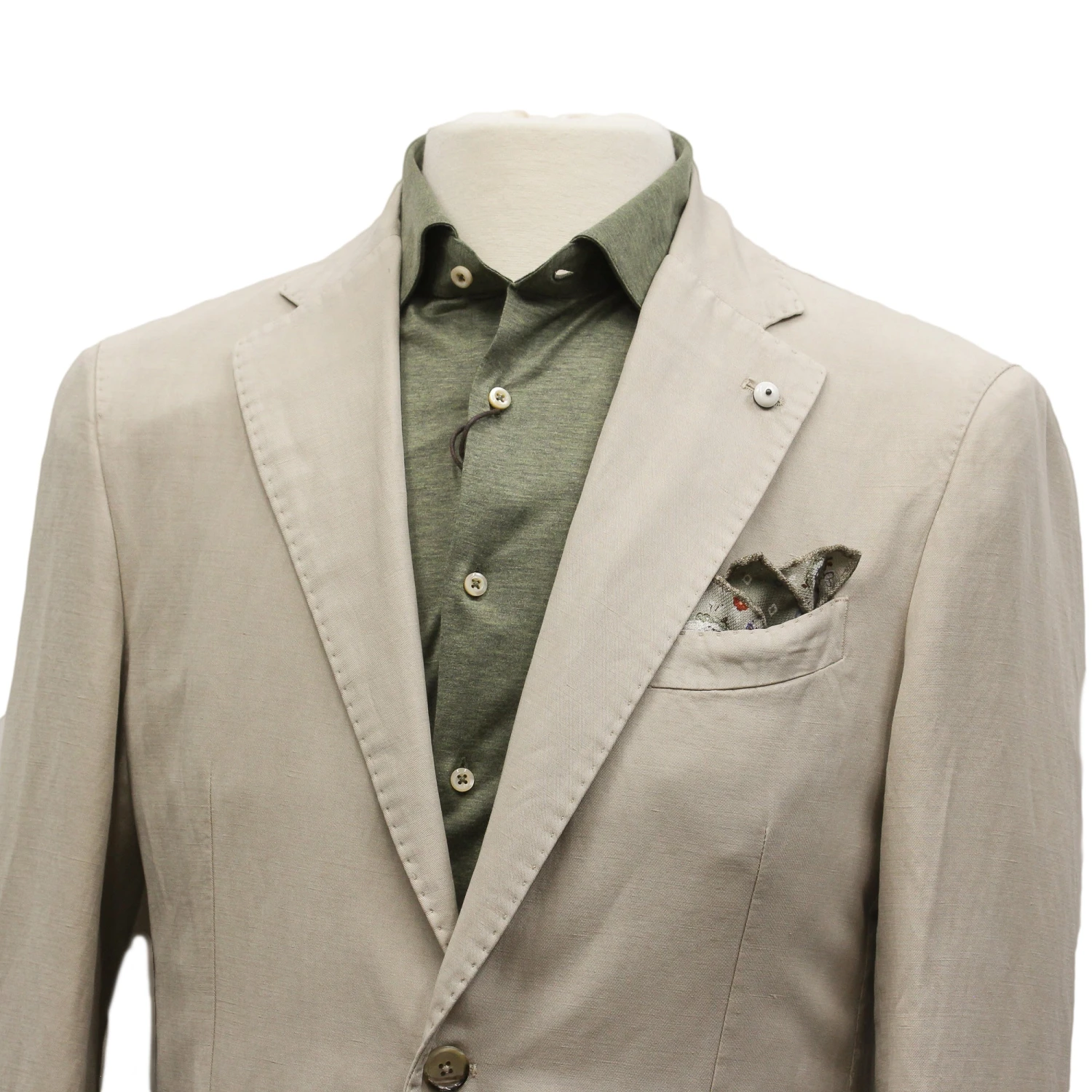 Light Beige Solid Lyocell-Linen-Cotton Unlined Sport Jacket - L.B.M 1911 6 Light Beige Solid Lyocell-Linen-Cotton Unlined Sport Jacket - L.B.M 1911 - Image 4