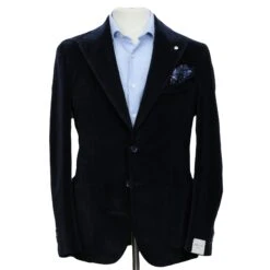 Navy Blue Cotton-Lyocell Velvet Contemporary Sport Jacket - L.B.M. 1911 16 Navy Blue Cotton-Lyocell Velvet Contemporary Sport Jacket - L.B.M. 1911 -ETON Store LBM 1911 45509 06 1