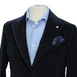 Navy Blue Cotton-Lyocell Velvet Contemporary Sport Jacket - L.B.M. 1911 15 Navy Blue Cotton-Lyocell Velvet Contemporary Sport Jacket - L.B.M. 1911 -ETON Store LBM 1911 45509 06 4