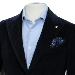 Navy Blue Cotton-Lyocell Velvet Contemporary Sport Jacket - L.B.M. 1911 19 Navy Blue Cotton-Lyocell Velvet Contemporary Sport Jacket - L.B.M. 1911 -ETON Store LBM 1911 45509 06 5
