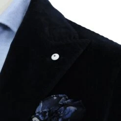 Navy Blue Cotton-Lyocell Velvet Contemporary Sport Jacket - L.B.M. 1911 20 Navy Blue Cotton-Lyocell Velvet Contemporary Sport Jacket - L.B.M. 1911 -ETON Store LBM 1911 45509 06 6