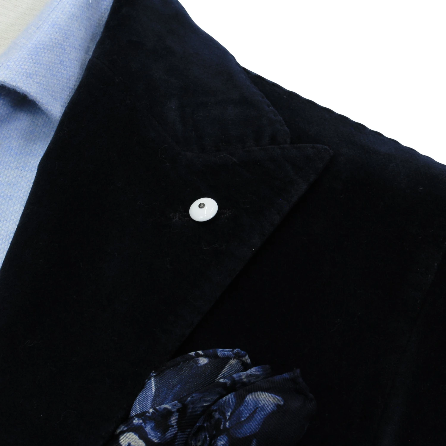 Navy Blue Cotton-Lyocell Velvet Contemporary Sport Jacket - L.B.M. 1911 9 Navy Blue Cotton-Lyocell Velvet Contemporary Sport Jacket - L.B.M. 1911 - Image 7