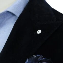 Navy Blue Cotton-Lyocell Velvet Contemporary Sport Jacket - L.B.M. 1911 21 Navy Blue Cotton-Lyocell Velvet Contemporary Sport Jacket - L.B.M. 1911 -ETON Store LBM 1911 45509 06 7