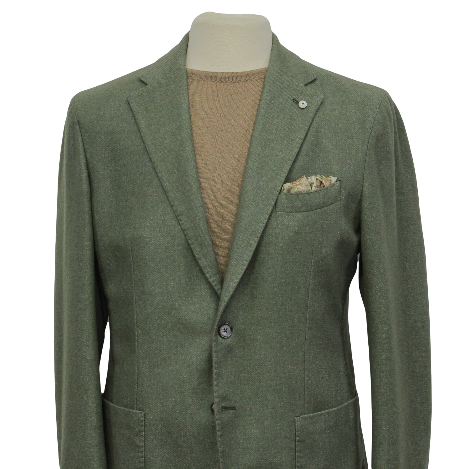 Green Wool-Cashmere Unconstructed Contemporary Fit Sport Jacket - L.B.M. 1911 7 Green Wool-Cashmere Unconstructed Contemporary Fit Sport Jacket - L.B.M. 1911 - Image 5