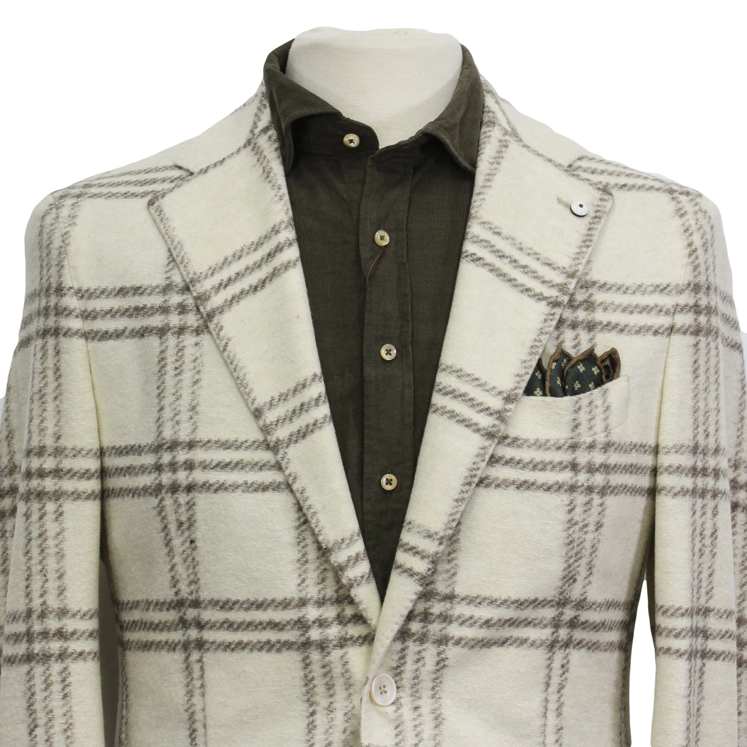 Cream Check Wool-Blend Unconstructed Contemporary Sport Jacket - L.B.M. 1911 7 Cream Check Wool-Blend Unconstructed Contemporary Sport Jacket - L.B.M. 1911 - Image 5