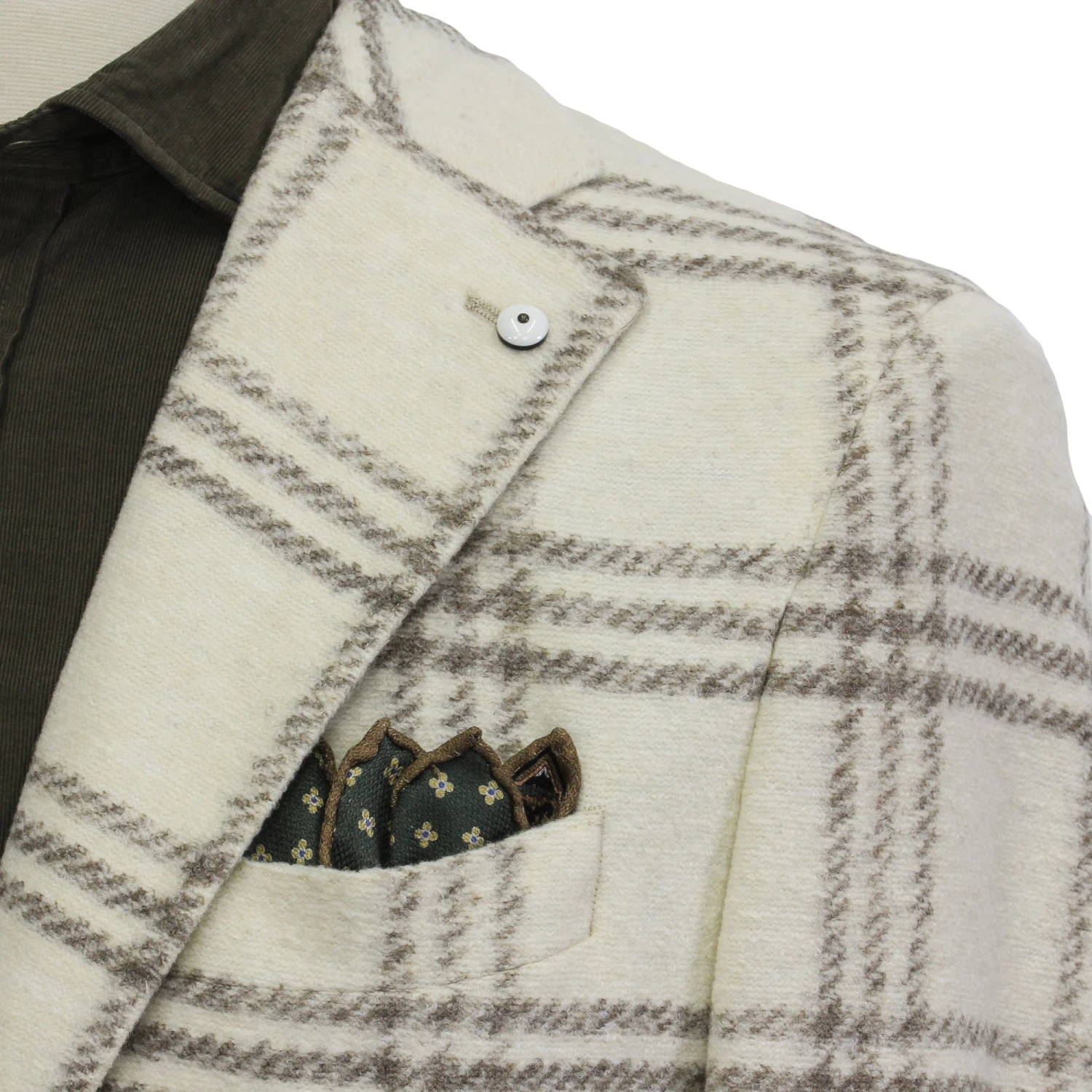 Cream Check Wool-Blend Unconstructed Contemporary Sport Jacket - L.B.M. 1911 8 Cream Check Wool-Blend Unconstructed Contemporary Sport Jacket - L.B.M. 1911 - Image 6