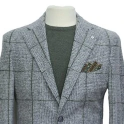 Gray Check Cotton-Wool Unconstructed Contemporary Sport Jacket - L.B.M. 1911 16 Gray Check Cotton-Wool Unconstructed Contemporary Sport Jacket - L.B.M. 1911 -ETON Store LBM 1911 ART. 45706 1 MOD. 2811 DROP. S LBM 1911 45706 01 3