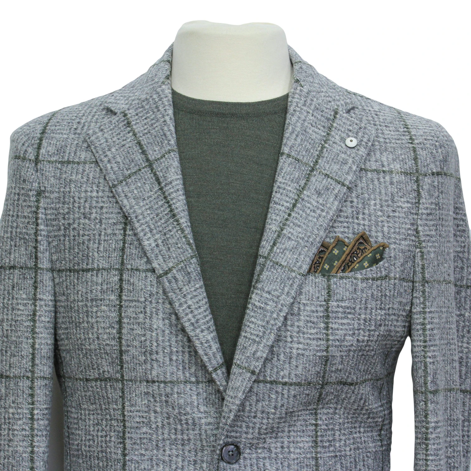 Gray Check Cotton-Wool Unconstructed Contemporary Sport Jacket - L.B.M. 1911 8 Gray Check Cotton-Wool Unconstructed Contemporary Sport Jacket - L.B.M. 1911 - Image 6