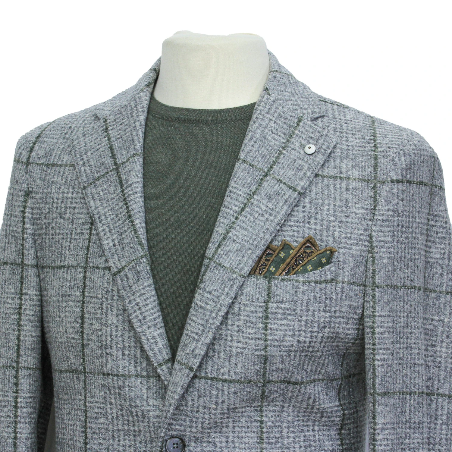 Gray Check Cotton-Wool Unconstructed Contemporary Sport Jacket - L.B.M. 1911 9 Gray Check Cotton-Wool Unconstructed Contemporary Sport Jacket - L.B.M. 1911 - Image 7