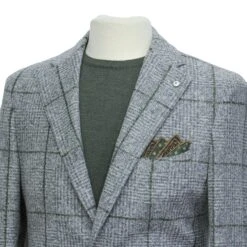 Gray Check Cotton-Wool Unconstructed Contemporary Sport Jacket - L.B.M. 1911 12 Gray Check Cotton-Wool Unconstructed Contemporary Sport Jacket - L.B.M. 1911 -ETON Store LBM 1911 ART. 45706 1 MOD. 2811 DROP. S LBM 1911 45706 01 5