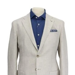 Oatmeal Houndstooth Linen Unconstructed Jacket - LBM 1911 -ETON Store LBM 32030 02 2