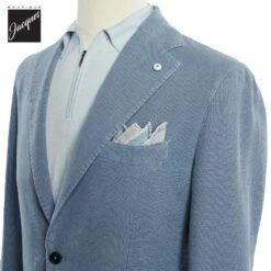 Light Blue Solid Cotton-Ramie Unconstructed Contemporary Fit Sport Jacket - L.B.M. 1911 -ETON Store LBM191155021 8 2
