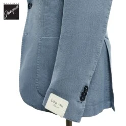 Light Blue Solid Cotton-Ramie Unconstructed Contemporary Fit Sport Jacket - L.B.M. 1911 -ETON Store LBM191155021 8 4