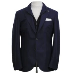 Royal Blue Solid Wool Hybrid Sport Jacket With Bib - Luigi Bianchi -ETON Store LUIGI BIANCHI 00502 9 1