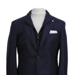 Royal Blue Solid Wool Hybrid Sport Jacket With Bib - Luigi Bianchi -ETON Store LUIGI BIANCHI 00502 9 2