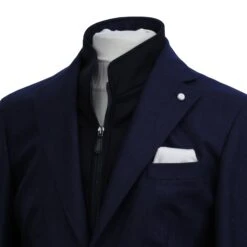 Royal Blue Solid Wool Hybrid Sport Jacket With Bib - Luigi Bianchi -ETON Store LUIGI BIANCHI 00502 9 5