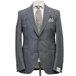Grey Check Contemporary Fit Suit - Luigi Bianchi Mantova