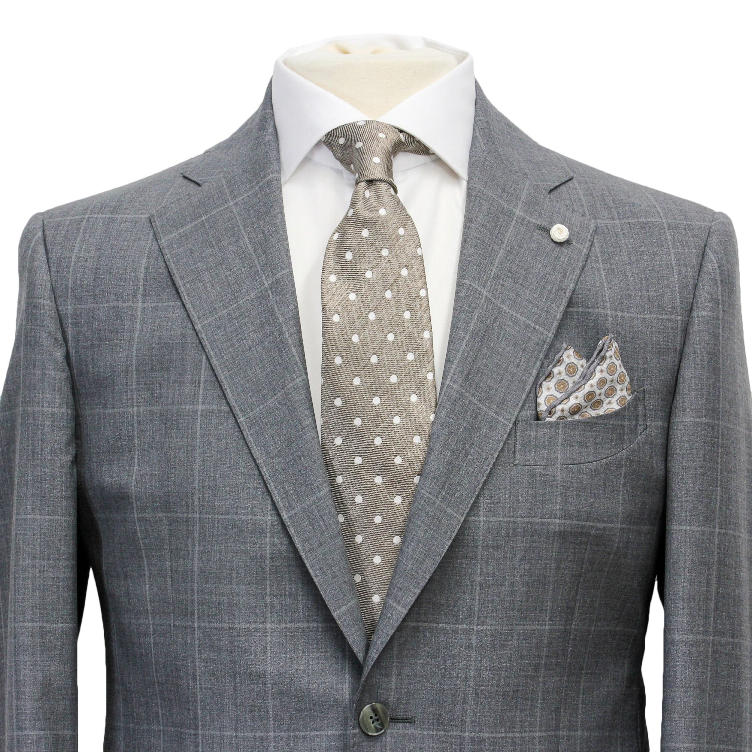 Grey Check Contemporary Fit Suit - Luigi Bianchi Mantova 5 Grey Check Contemporary Fit Suit - Luigi Bianchi Mantova - Image 3