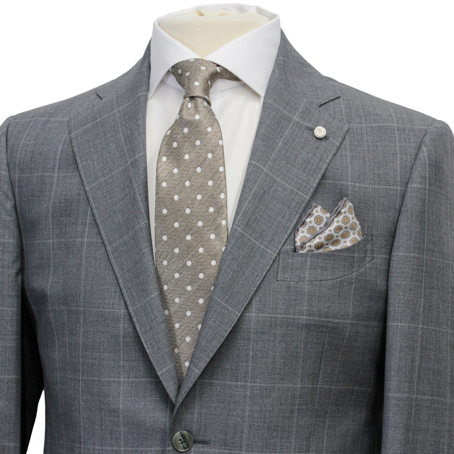 Grey Check Contemporary Fit Suit - Luigi Bianchi Mantova 6 Grey Check Contemporary Fit Suit - Luigi Bianchi Mantova - Image 4