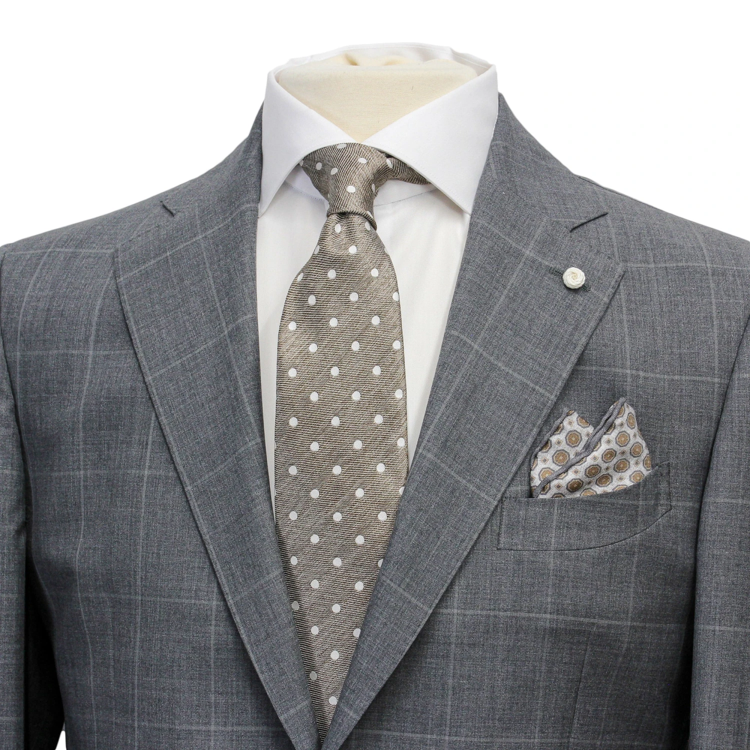Grey Check Contemporary Fit Suit - Luigi Bianchi Mantova 7 Grey Check Contemporary Fit Suit - Luigi Bianchi Mantova - Image 5