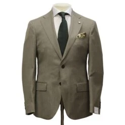 Beige Solid Dream Fit Vitale Barberis Super 110s Wool Suit - Luigi Bianchi