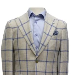 Bone Windowpane Wool-Silk-Cotton Dream Fit Sport Jacket - Luigi Bianchi 9 Bone Windowpane Wool-Silk-Cotton Dream Fit Sport Jacket - Luigi Bianchi -ETON Store LUIGI BIANCHI 42313 01 2