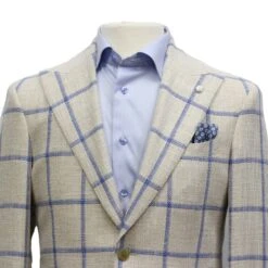 Bone Windowpane Wool-Silk-Cotton Dream Fit Sport Jacket - Luigi Bianchi 8 Bone Windowpane Wool-Silk-Cotton Dream Fit Sport Jacket - Luigi Bianchi -ETON Store LUIGI BIANCHI 42313 01 5