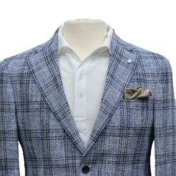 Light Blue Check Cotton-Wool Dream Fit Sport Jacket - Luigi Bianchi 12 Light Blue Check Cotton-Wool Dream Fit Sport Jacket - Luigi Bianchi -ETON Store LUIGI BIANCHI 42372 02 10