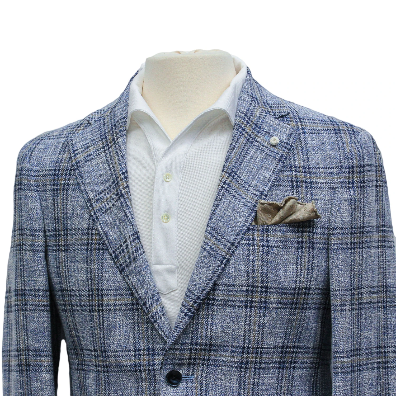 Light Blue Check Cotton-Wool Dream Fit Sport Jacket - Luigi Bianchi 7 Light Blue Check Cotton-Wool Dream Fit Sport Jacket - Luigi Bianchi - Image 5