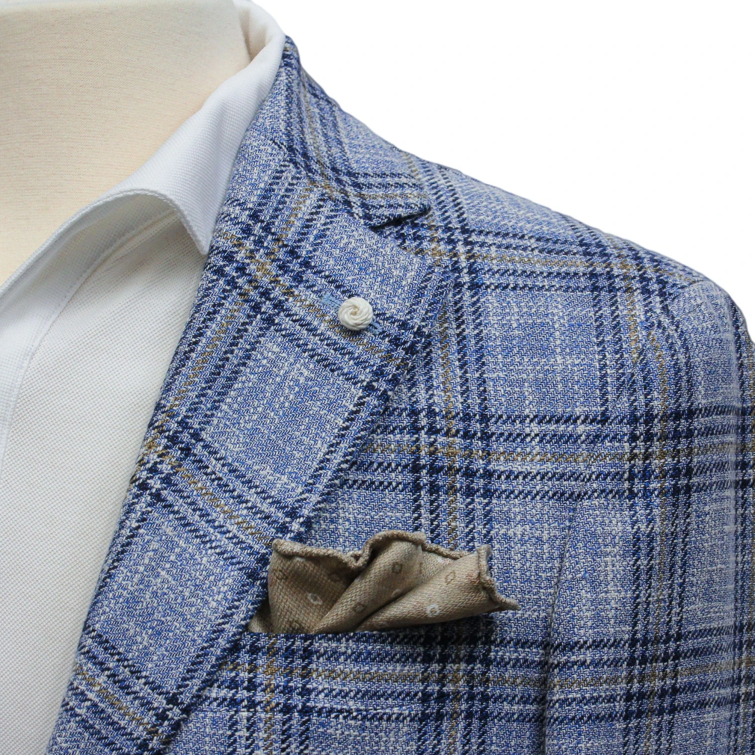 Light Blue Check Cotton-Wool Dream Fit Sport Jacket - Luigi Bianchi 8 Light Blue Check Cotton-Wool Dream Fit Sport Jacket - Luigi Bianchi - Image 6