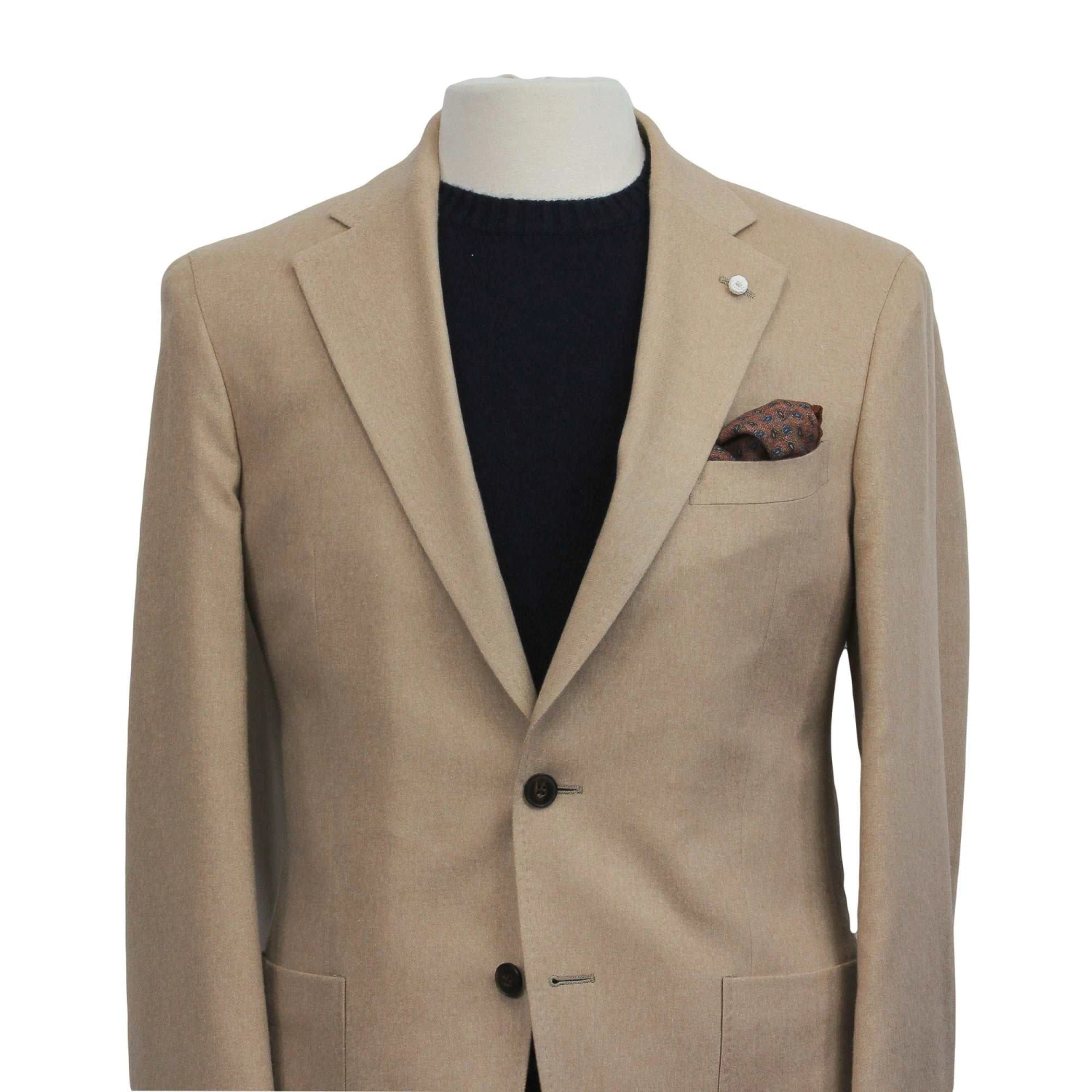 Beige Silk-Cashmere Contemporary Dream Fit Sport Jacket - Luigi Bianchi 6 Beige Silk-Cashmere Contemporary Dream Fit Sport Jacket - Luigi Bianchi - Image 4
