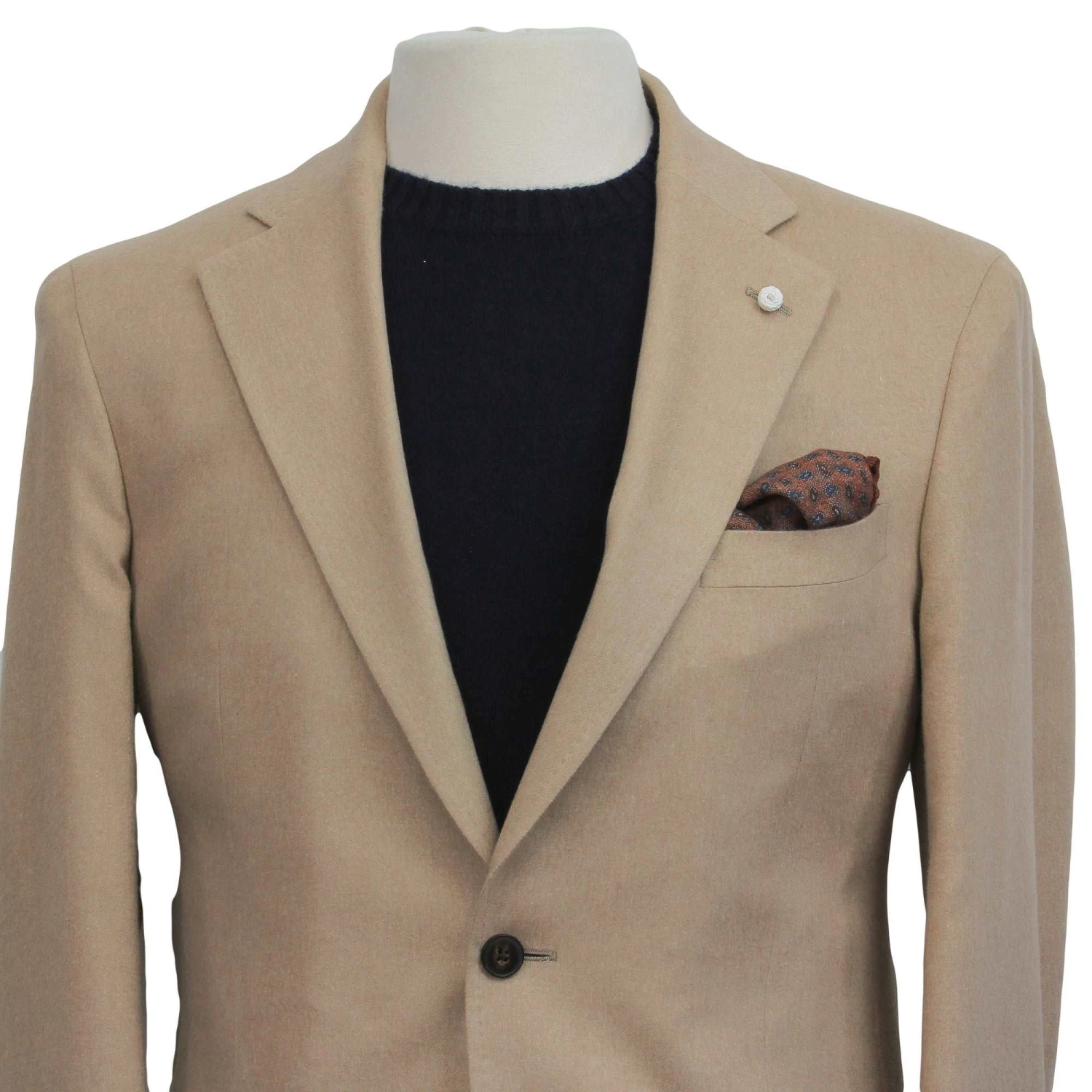 Beige Silk-Cashmere Contemporary Dream Fit Sport Jacket - Luigi Bianchi 7 Beige Silk-Cashmere Contemporary Dream Fit Sport Jacket - Luigi Bianchi - Image 5