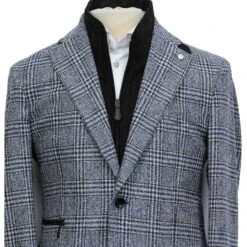 Blue & Brown Prince-of-Wales Wool Hybrid Sport Jacket With Bib - Luigi Bianchi 15 Blue & Brown Prince-of-Wales Wool Hybrid Sport Jacket With Bib - Luigi Bianchi -ETON Store LUIGI BIANCHI 42814 01 2 08498fcd 5727 4c1b 837b 077c0b16bbdf