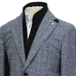 Blue & Brown Prince-of-Wales Wool Hybrid Sport Jacket With Bib - Luigi Bianchi 14 Blue & Brown Prince-of-Wales Wool Hybrid Sport Jacket With Bib - Luigi Bianchi -ETON Store LUIGI BIANCHI 42814 01 4 127d0851 fac6 43ab 8266 4a41ab5b041f