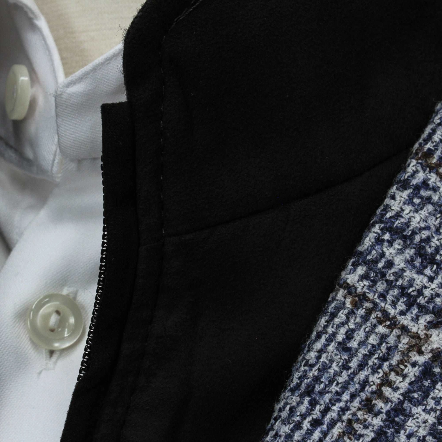 Blue & Brown Prince-of-Wales Wool Hybrid Sport Jacket With Bib - Luigi Bianchi 11 Blue & Brown Prince-of-Wales Wool Hybrid Sport Jacket With Bib - Luigi Bianchi - Image 9