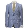 Azure Blue Linen Contemporary Fit Suit - Luigi Bianchi