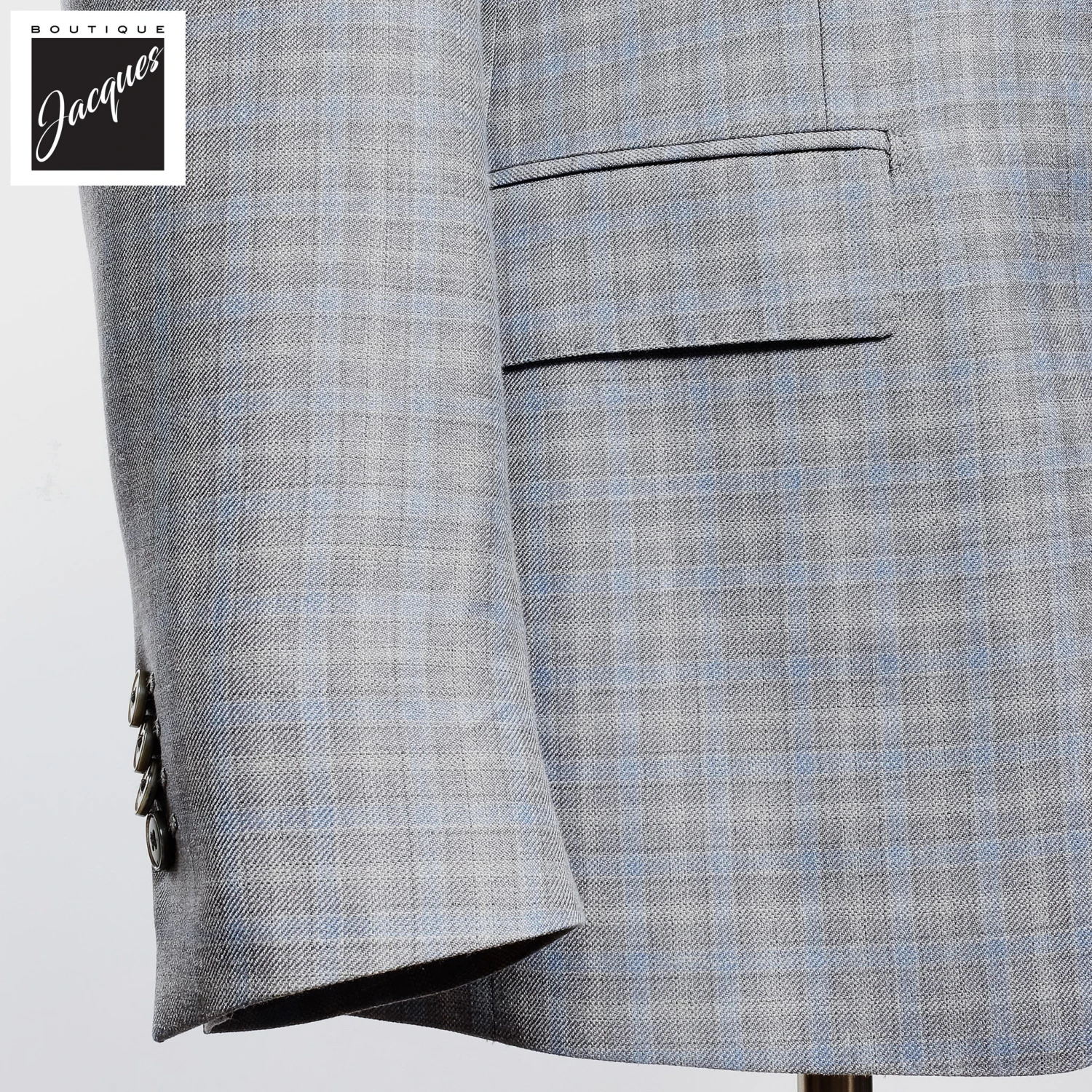 Blue Check Wool-Silk Dream Fit Sport Jacket - Luigi Bianchi 5 Blue Check Wool-Silk Dream Fit Sport Jacket - Luigi Bianchi - Image 3