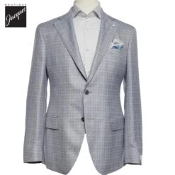 Blue Check Wool-Silk Dream Fit Sport Jacket - Luigi Bianchi