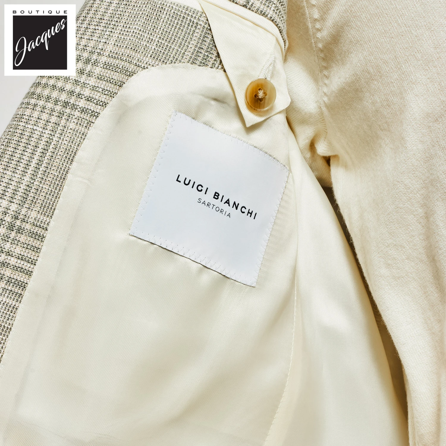 Green Prince Of Wales Wool-Silk Dream Fit Sport Jacket - Luigi Bianchi 6 Green Prince Of Wales Wool-Silk Dream Fit Sport Jacket - Luigi Bianchi - Image 4