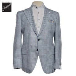 Light Blue Check Dream Fit Sport Jacket - Luigi Bianchi